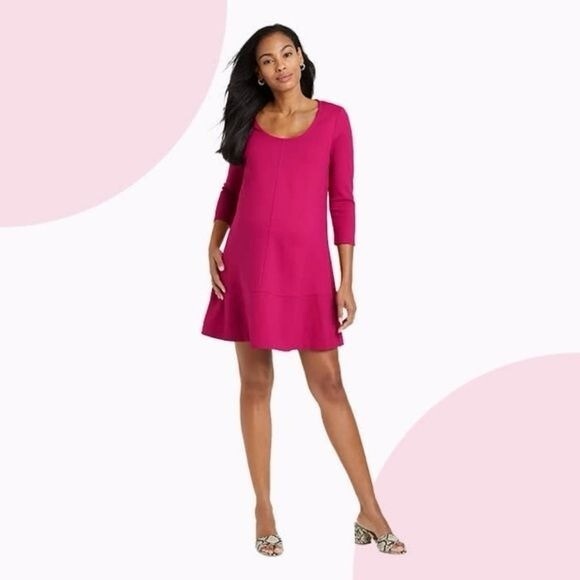 Elegant Pink Women's Dress - Picture 1 of 5